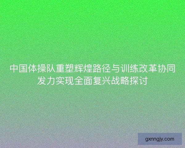 中国体操队重塑辉煌路径与训练改革协同发力实现全面复兴战略探讨